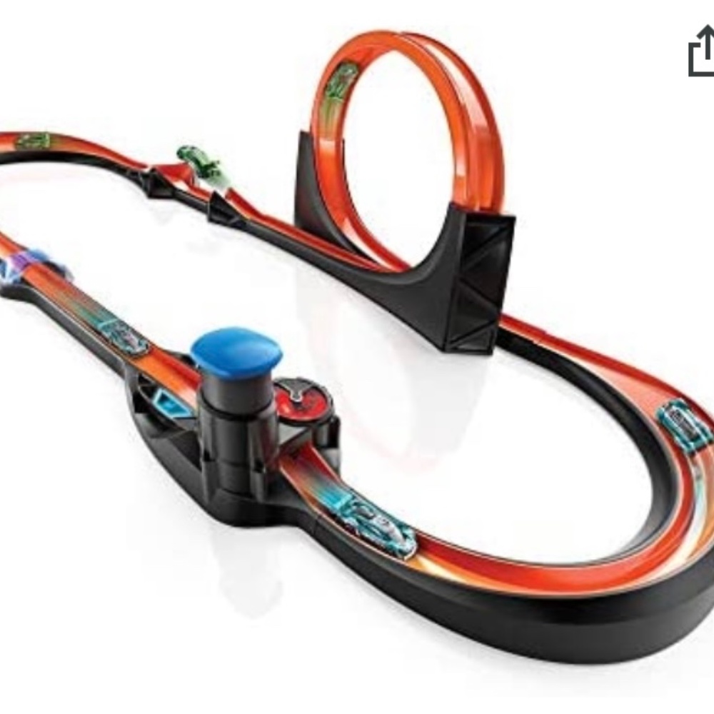 Hot wheels ID race track w/4 cars